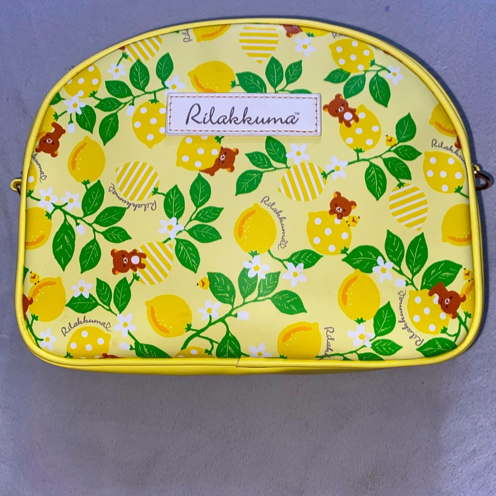 Rilakkuma Yellow Lemon Print Cosmetic Bag